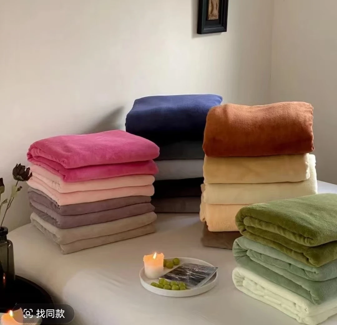 秋冬加绒北极绒加厚.双面绒毛毯柔软【颜色花型随机发不挑】