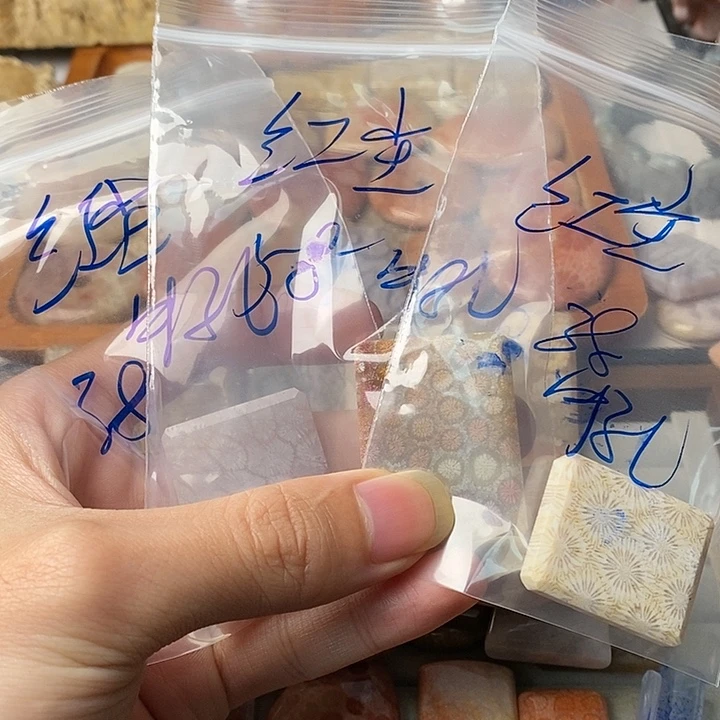 红***尘硅化玉未镶嵌吊坠