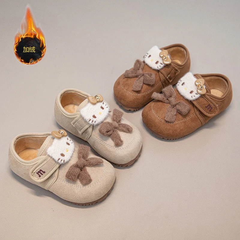 女童鞋子加绒保暖二棉鞋冬季新款儿童软底防滑KT勃肯鞋宝宝豆豆鞋