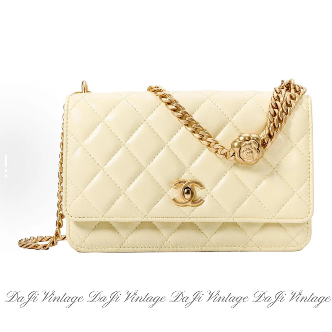 99新 Chanel/香奈儿 大吉中古/ Chanel小鸡黄山茶花woc斜挎包