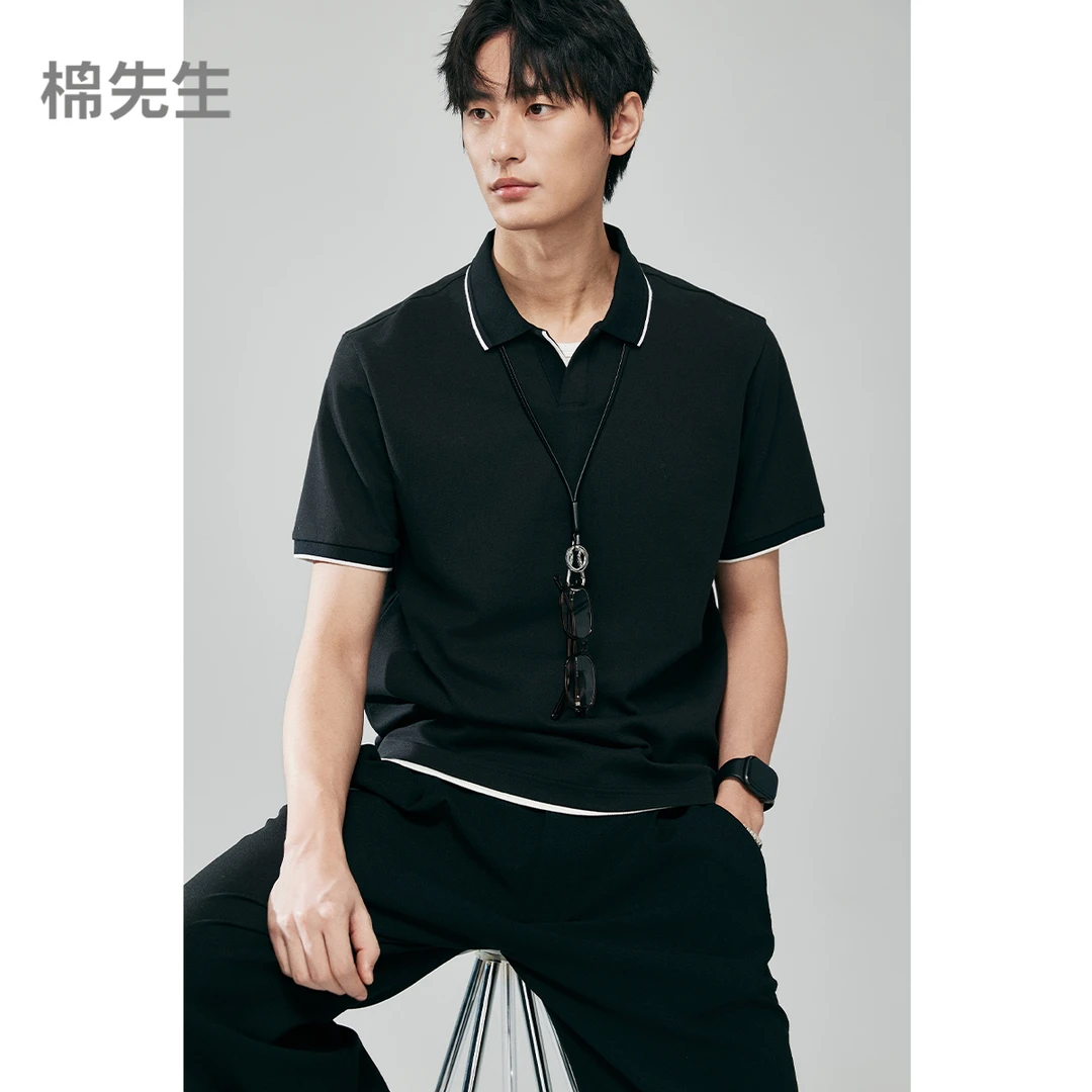 棉先生【四月】速干防晒小珠地短袖POLO363802016