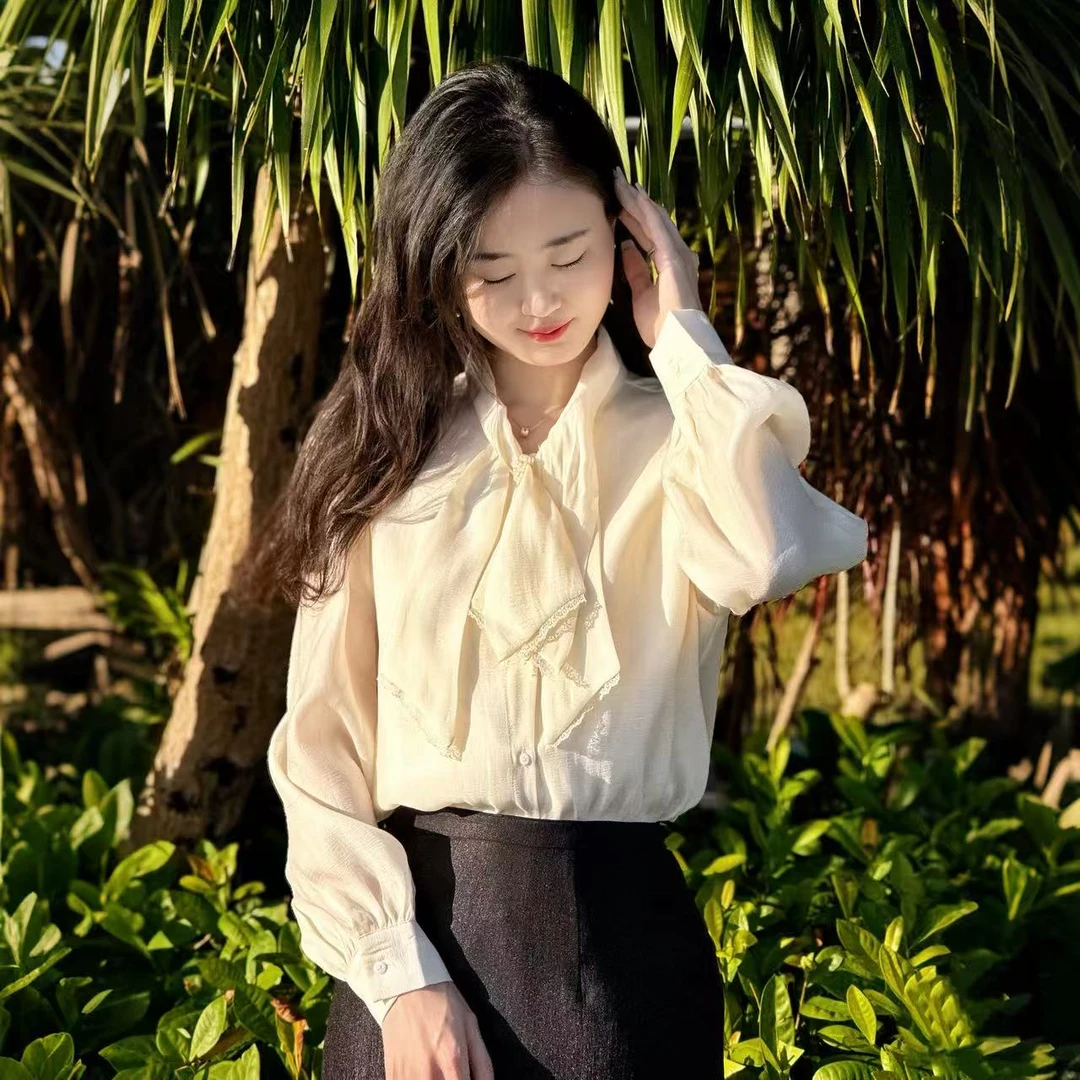 圆宝定制【浪漫主义】天丝混纺早春高级衬衫时尚气质长袖上衣261C09