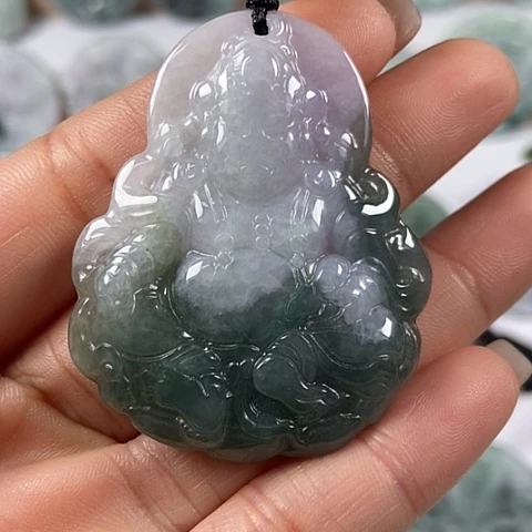 翡翠颈饰未镶嵌黄财神爷福利