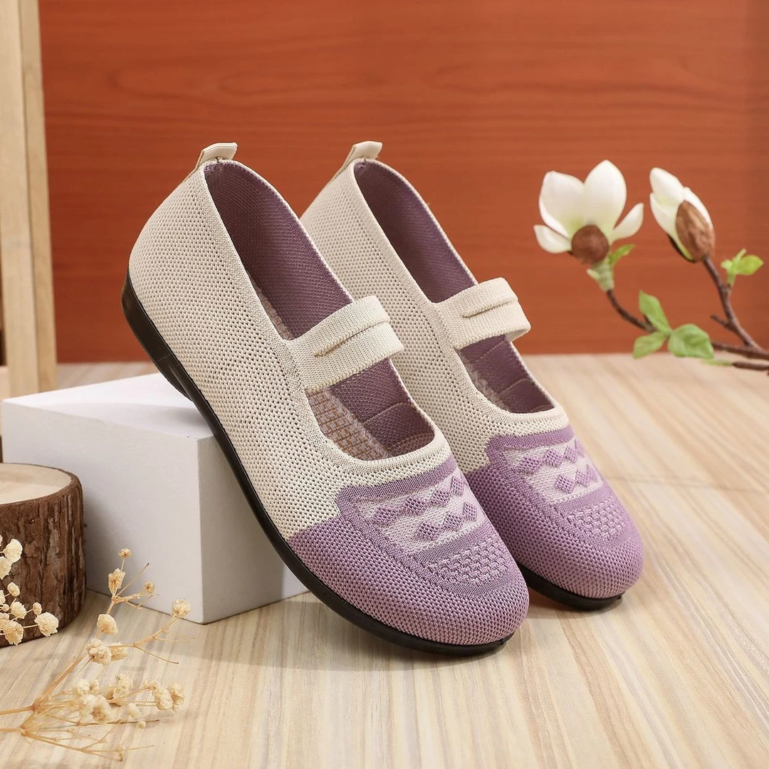 夏季新款北京飞织布鞋透气女单网面软底脚蹬舒适妈妈轻便防滑浅口