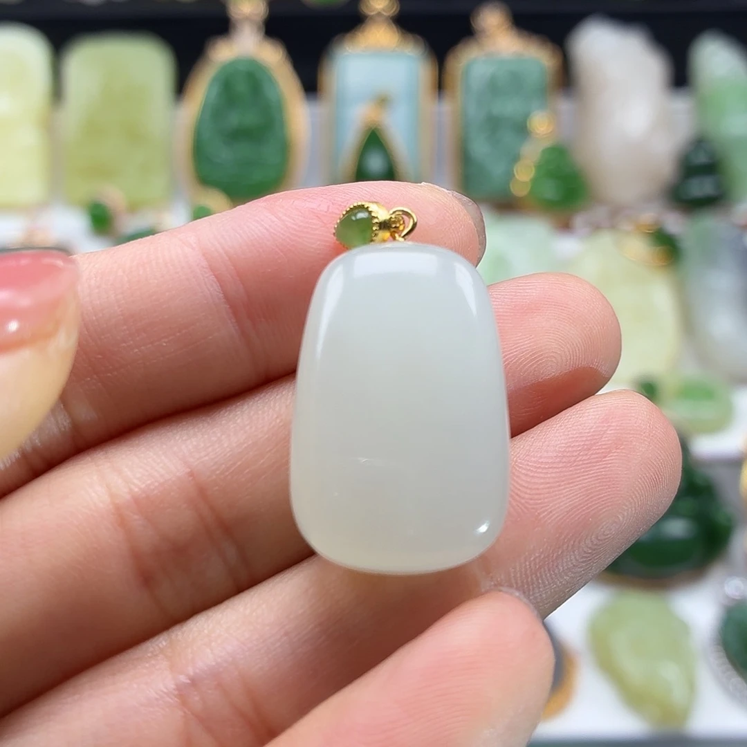 和田玉银S925镶嵌颈饰