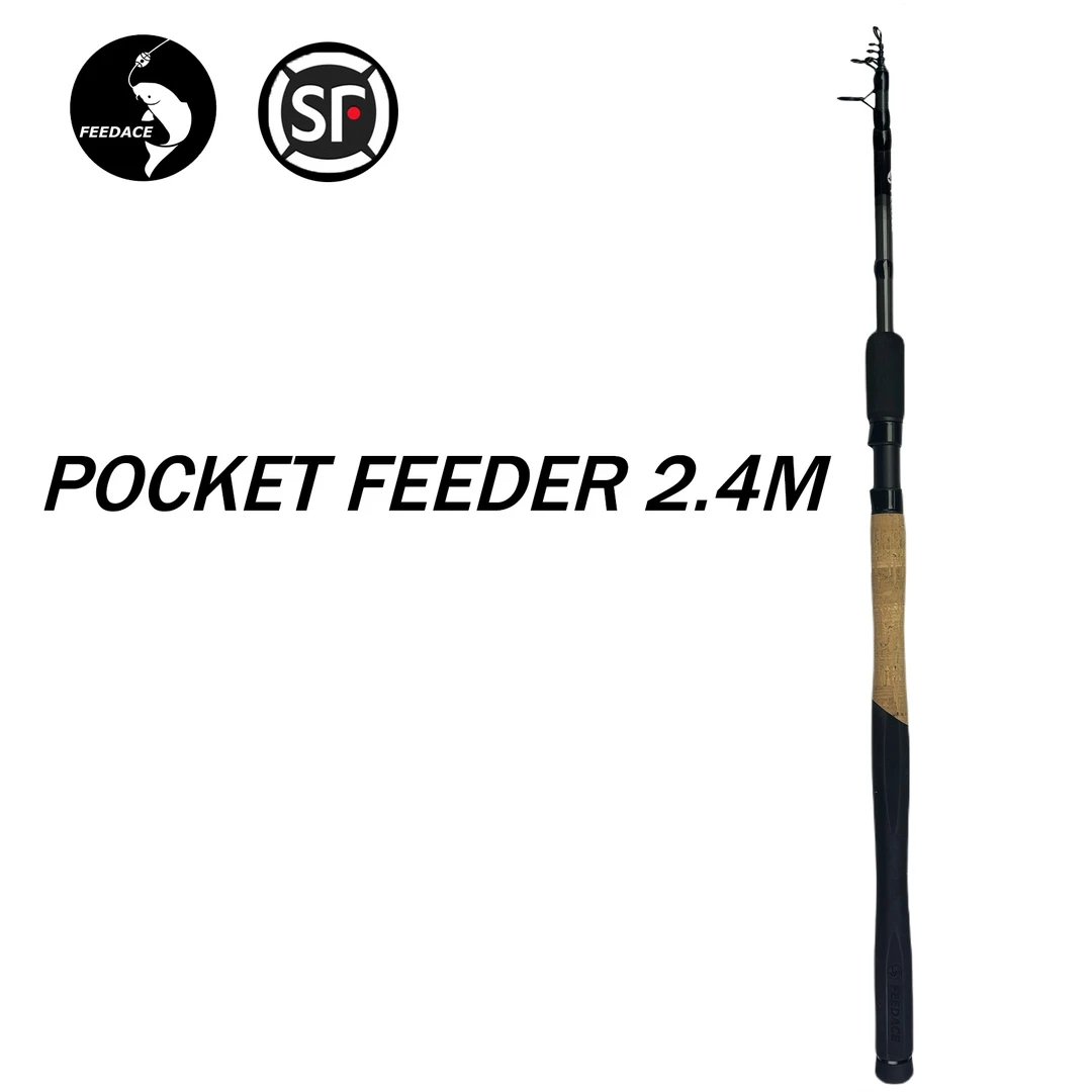 FEEDACE【2.4米口袋飞德】钛合金永不断竿稍飞德竿便携旅行收纳短