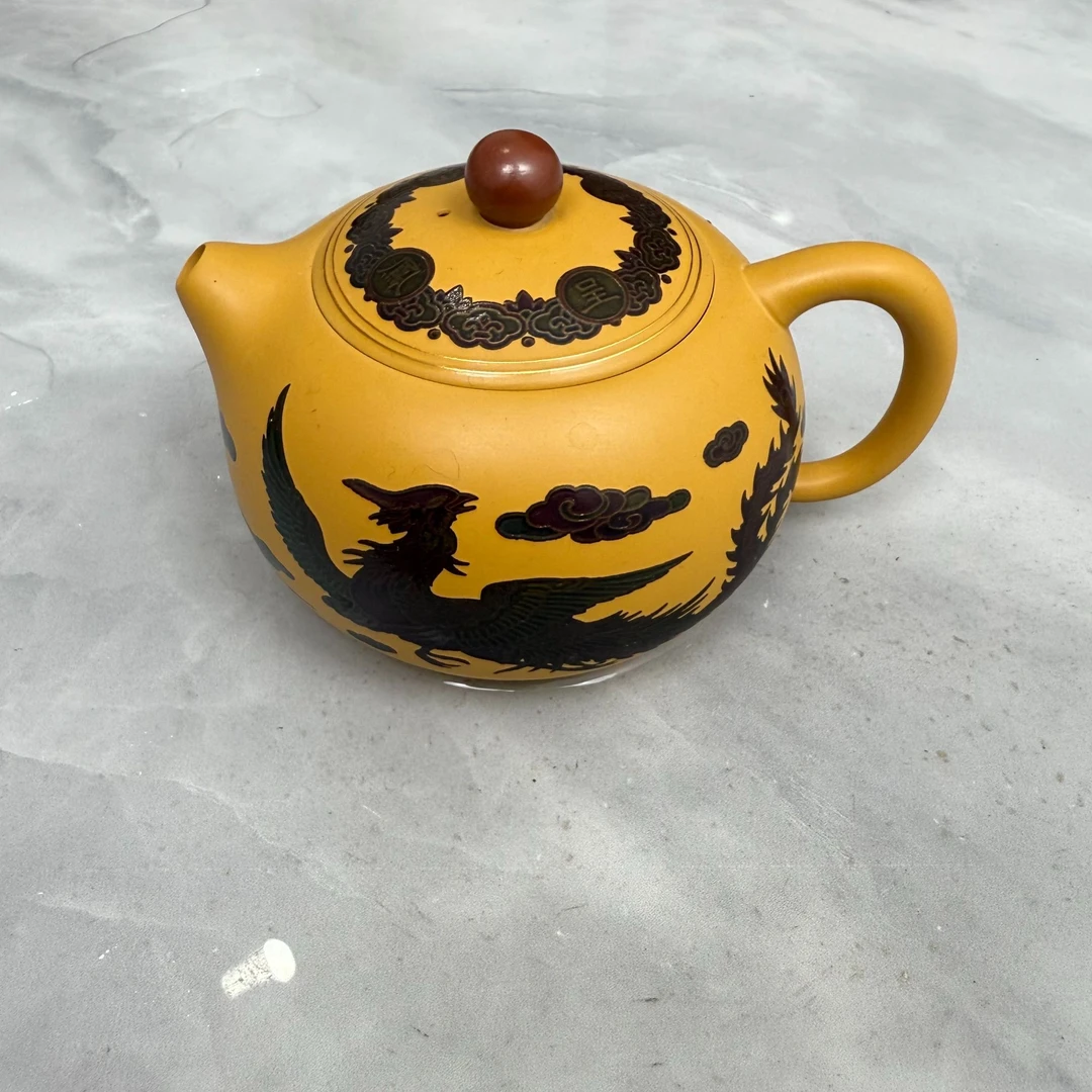 正宗黄段泥短嘴西施金丝走线工艺茶具D11