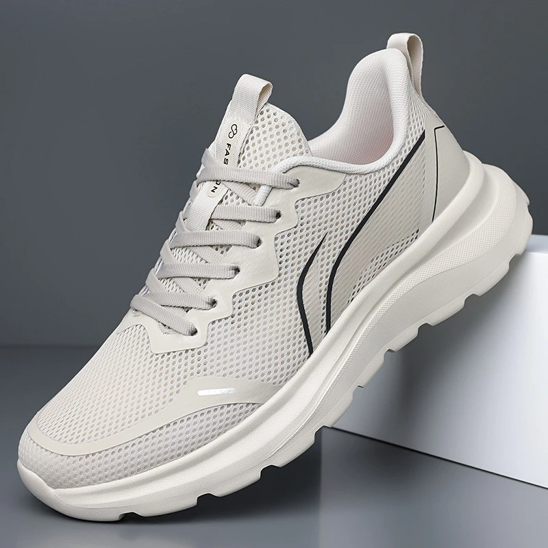 男鞋跑步鞋夏季新款百搭透气减震跑鞋黑色网面休闲鞋子运动鞋