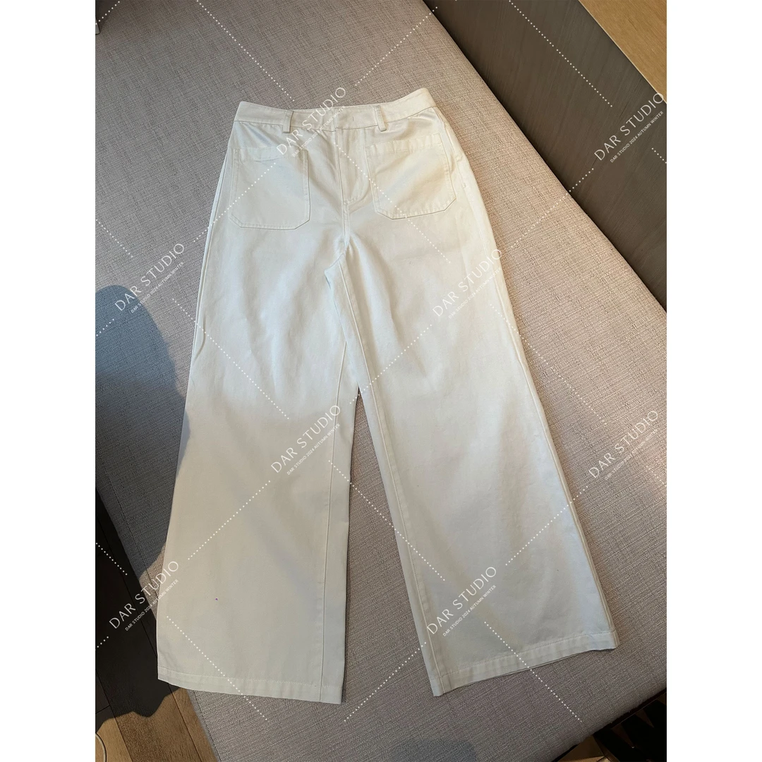 DAR STUDIO 深圳货【北欧博主】2025夏季新款双口袋轻薄休闲裤86179