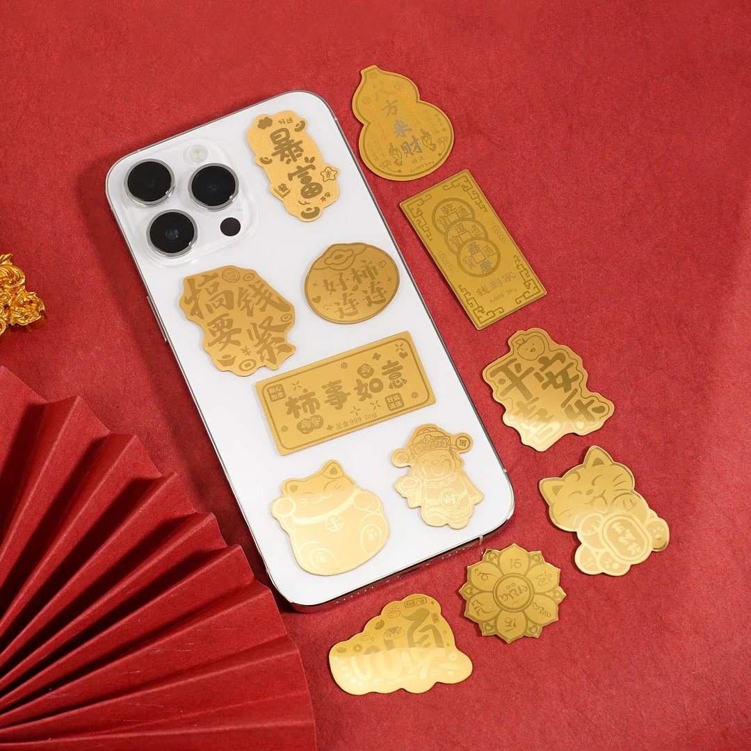 黄金时尚手机贴手机配件水贝爆款