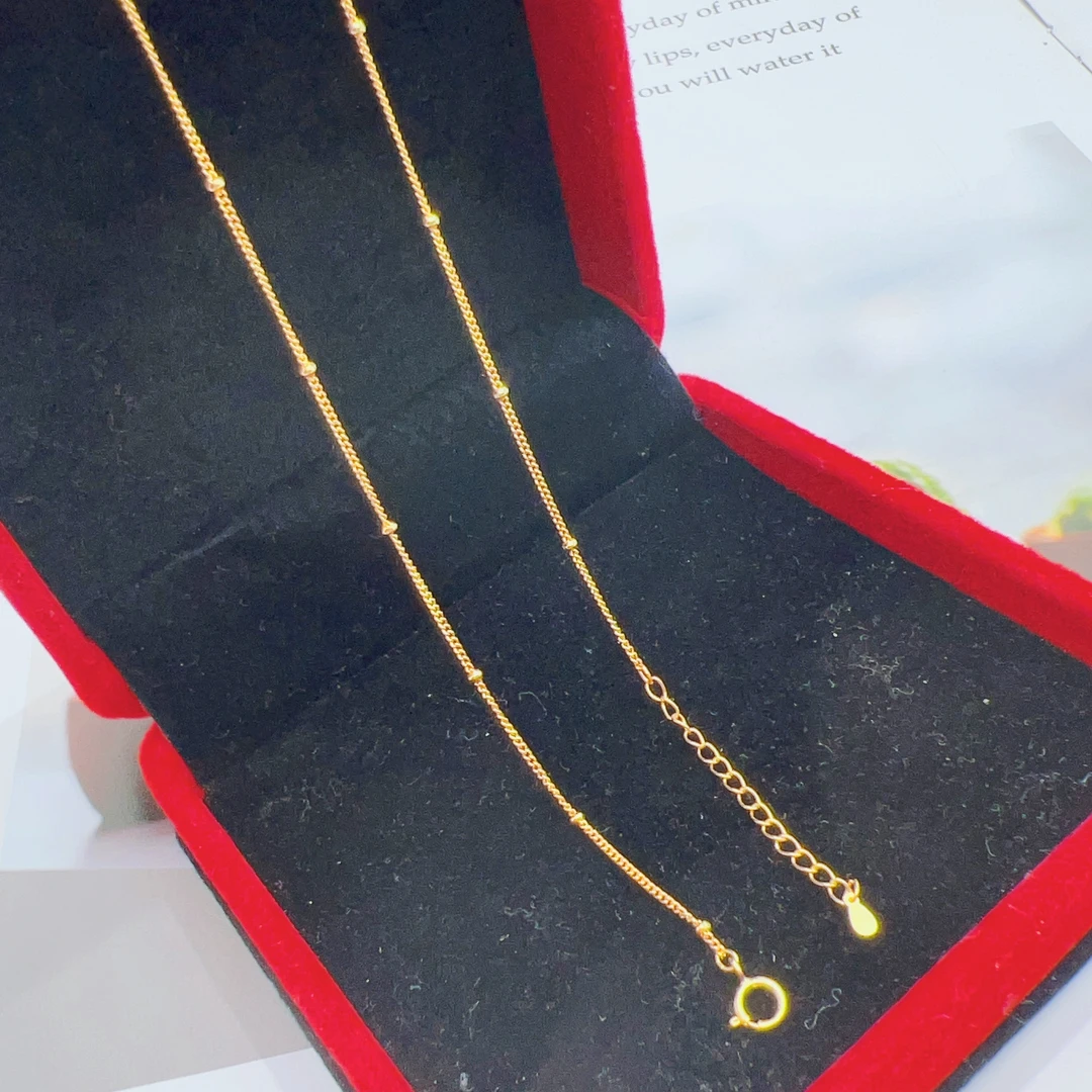 链子925银 （黄色隔珠链）约45厘米