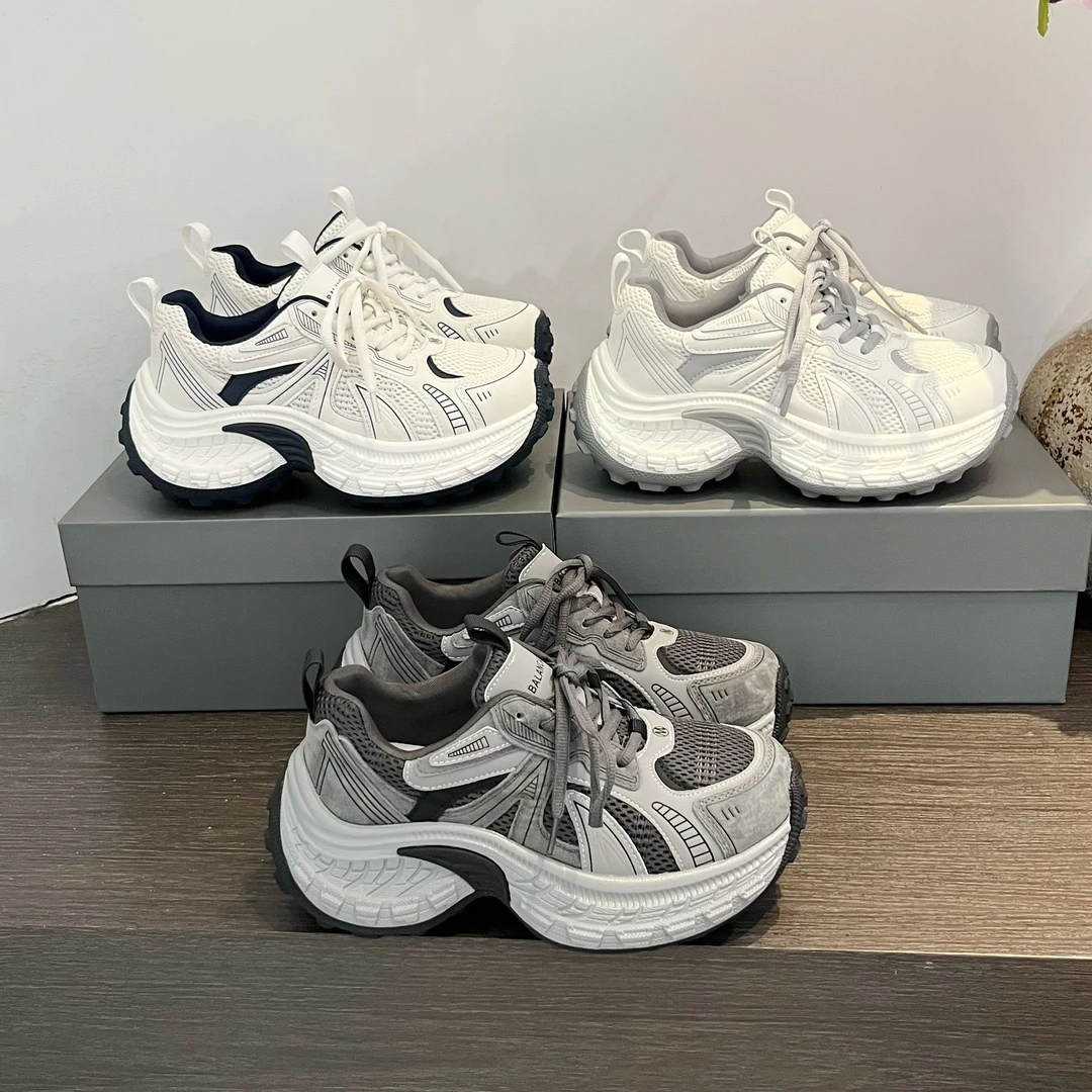 欧洲站轮胎底厚底老爹鞋女2026新款舒适增高显脚小休闲运动鞋潮鞋