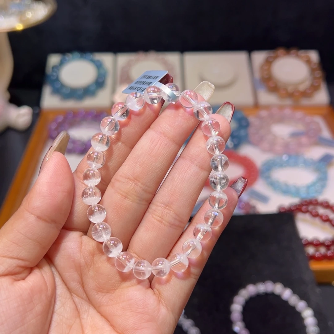 水晶手串未镶嵌?***?彩虹聚宝盆白幽灵7.1m m