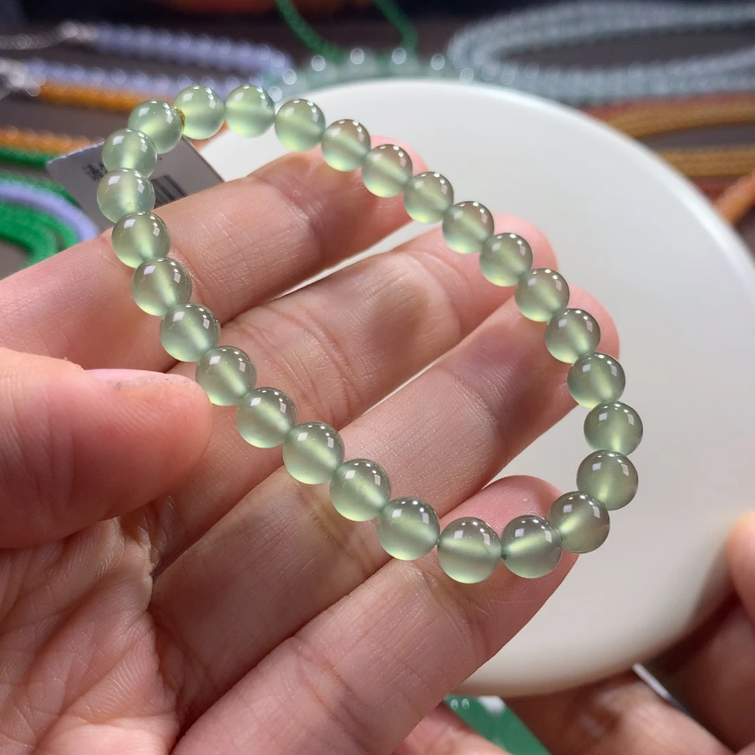 翡翠未镶嵌手链玻璃种无结构青刚单圈卡6.3