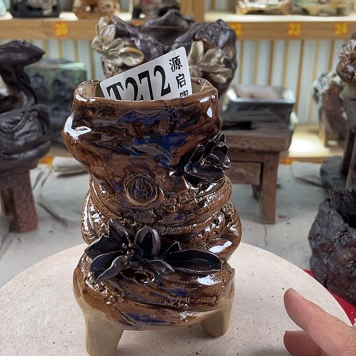 紫砂花盆景德镇陶瓷272