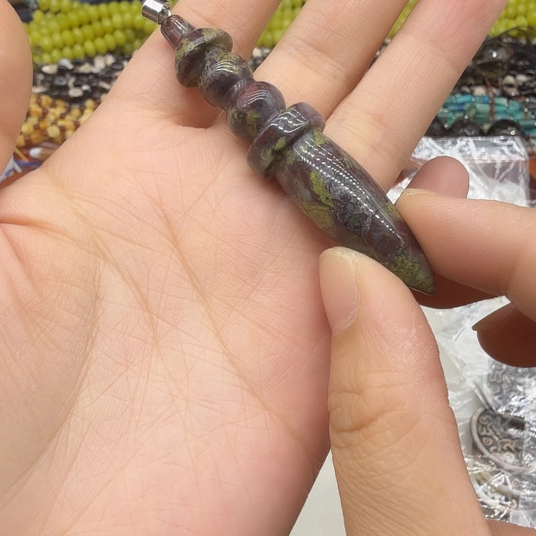 未镶嵌珠宝半成品水晶龙血金刚杵一颗
