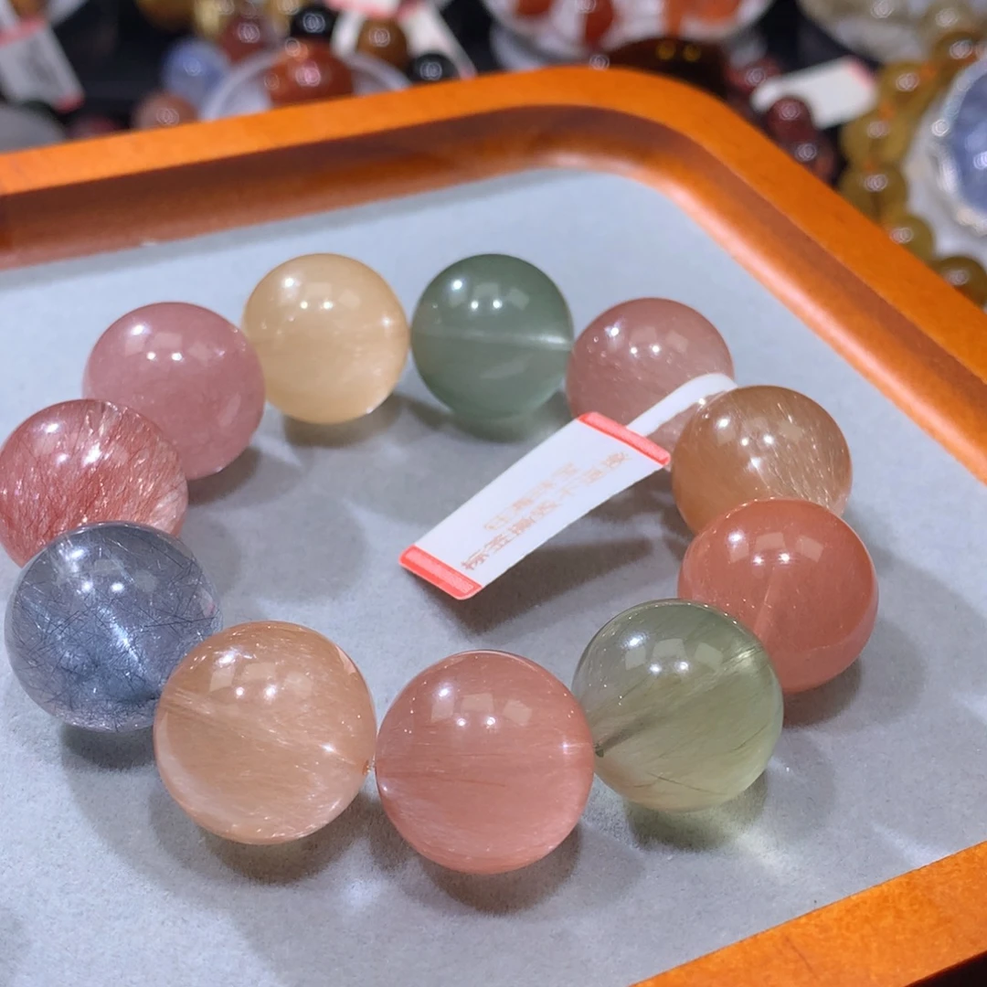 手链水晶未镶嵌彩兔毛17.8mm