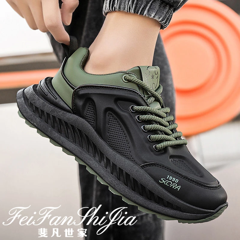 斐凡世家2025春季厚底增高网红爆款男鞋百搭运动休闲透气舒适潮鞋