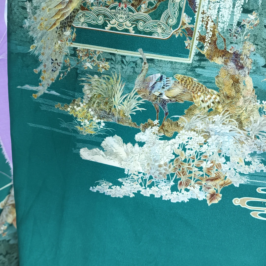 绿色13一米 百支贡锻棉瑕疵全棉布料不加工