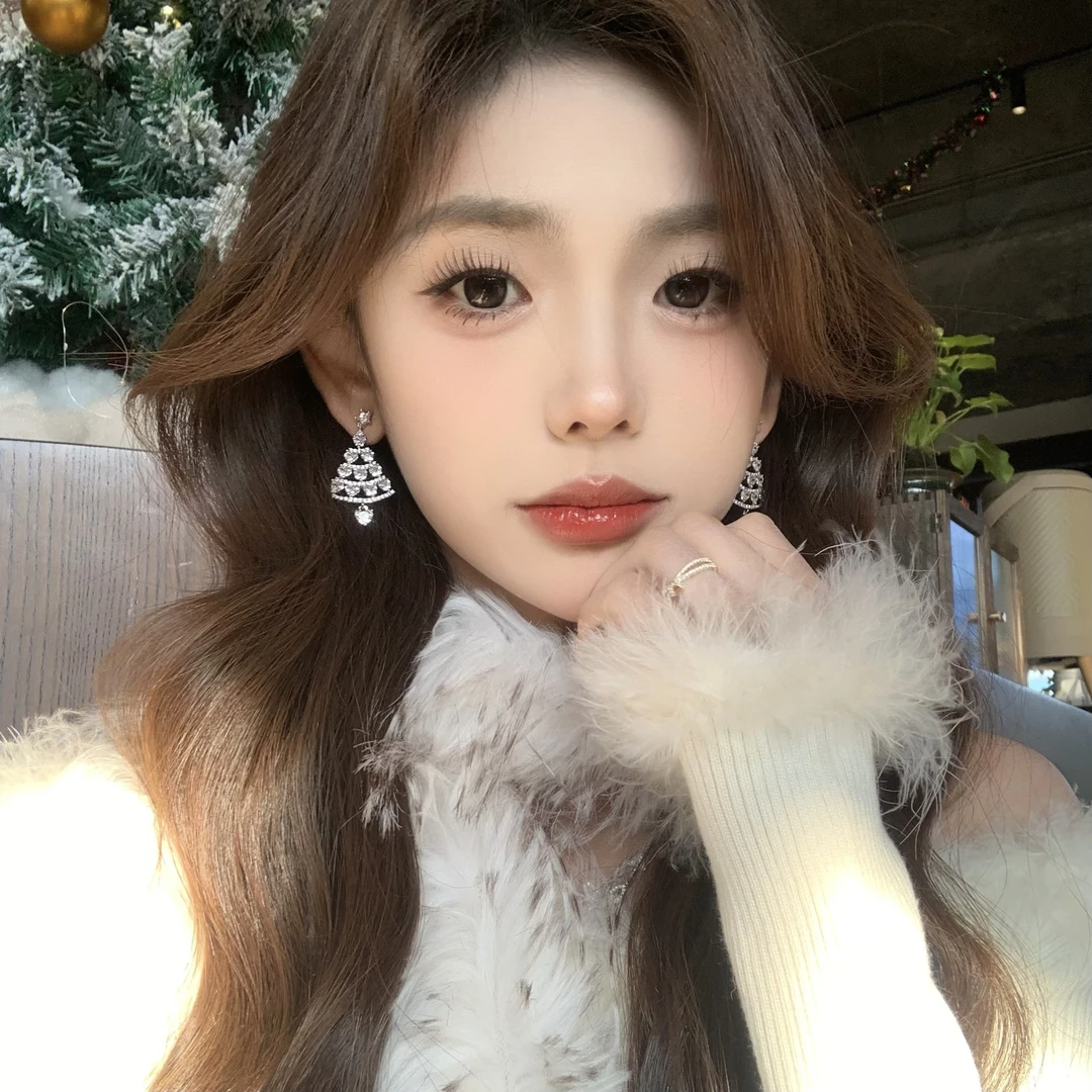 FULL GIRLISH耳环01094气质闪耀圣诞树耳饰女