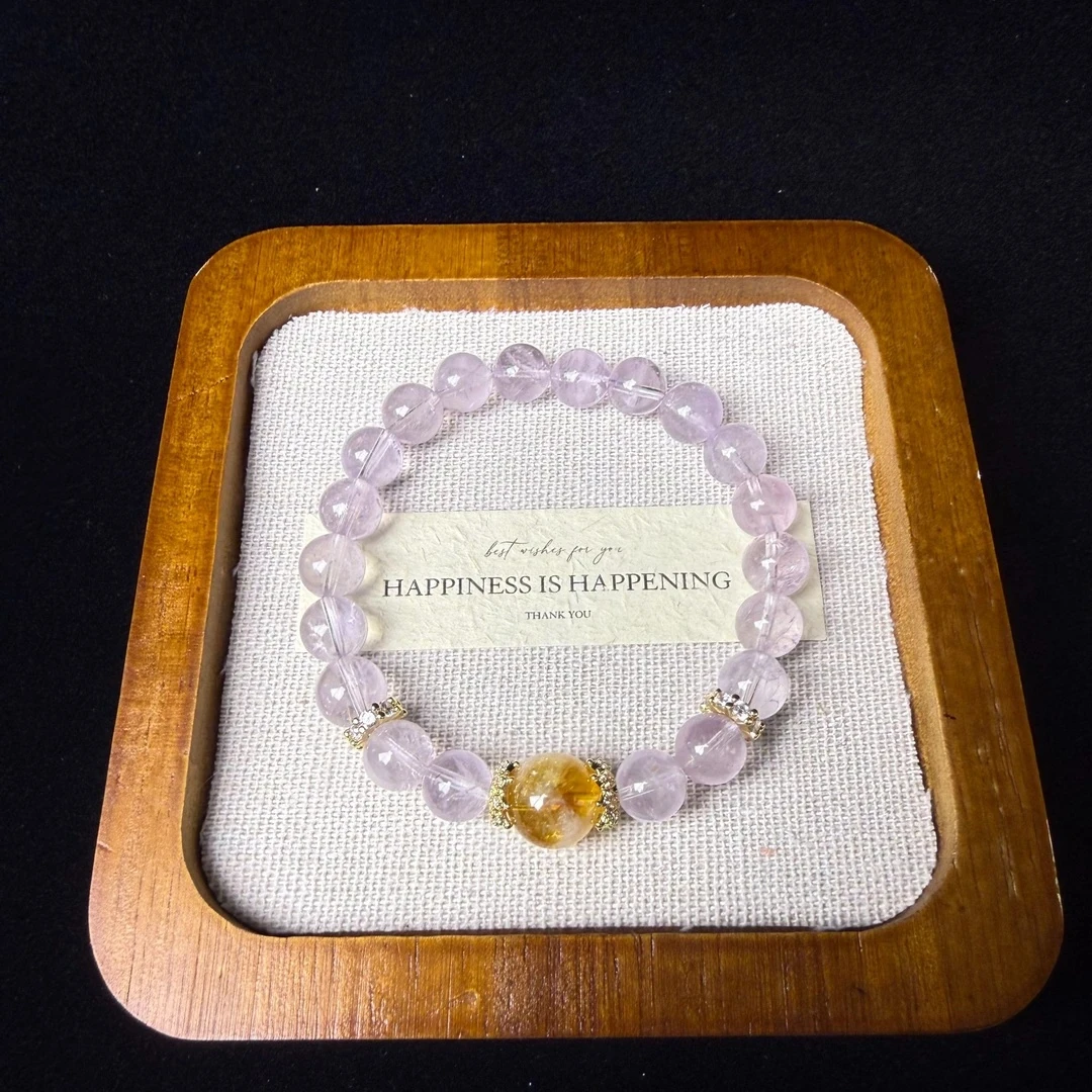 LL002-玻利维亚紫水晶黄塔晶手串