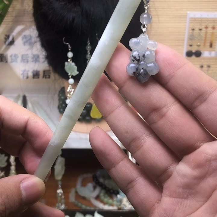 蛇纹石玉未镶嵌发簪