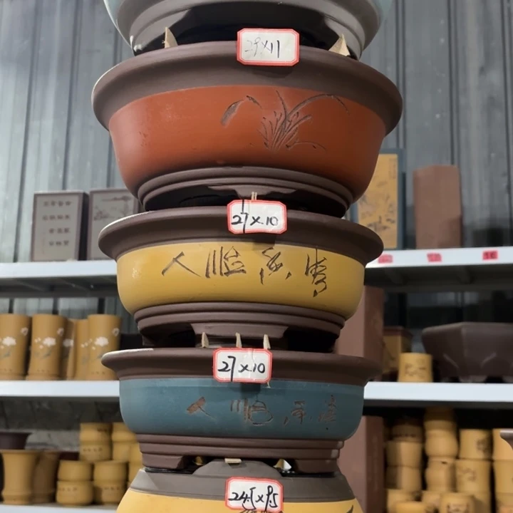 紫砂花盆  100-6。