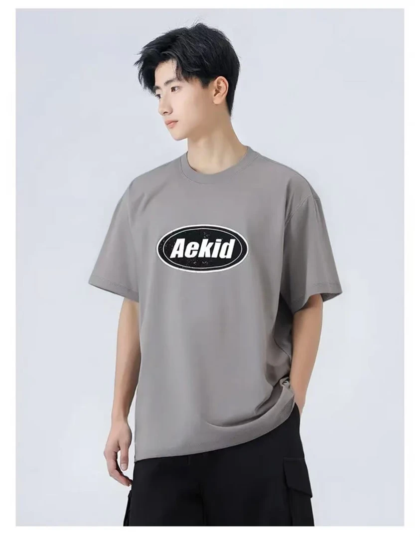 25098灰色青少年时尚潮流休闲短袖T恤