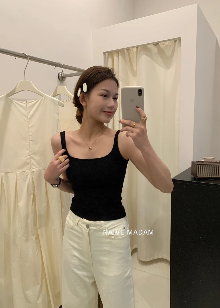 性感露背吊带背心女带胸垫修身内搭美背