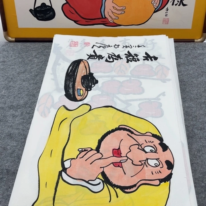 国画手绘禅意画一物一拍