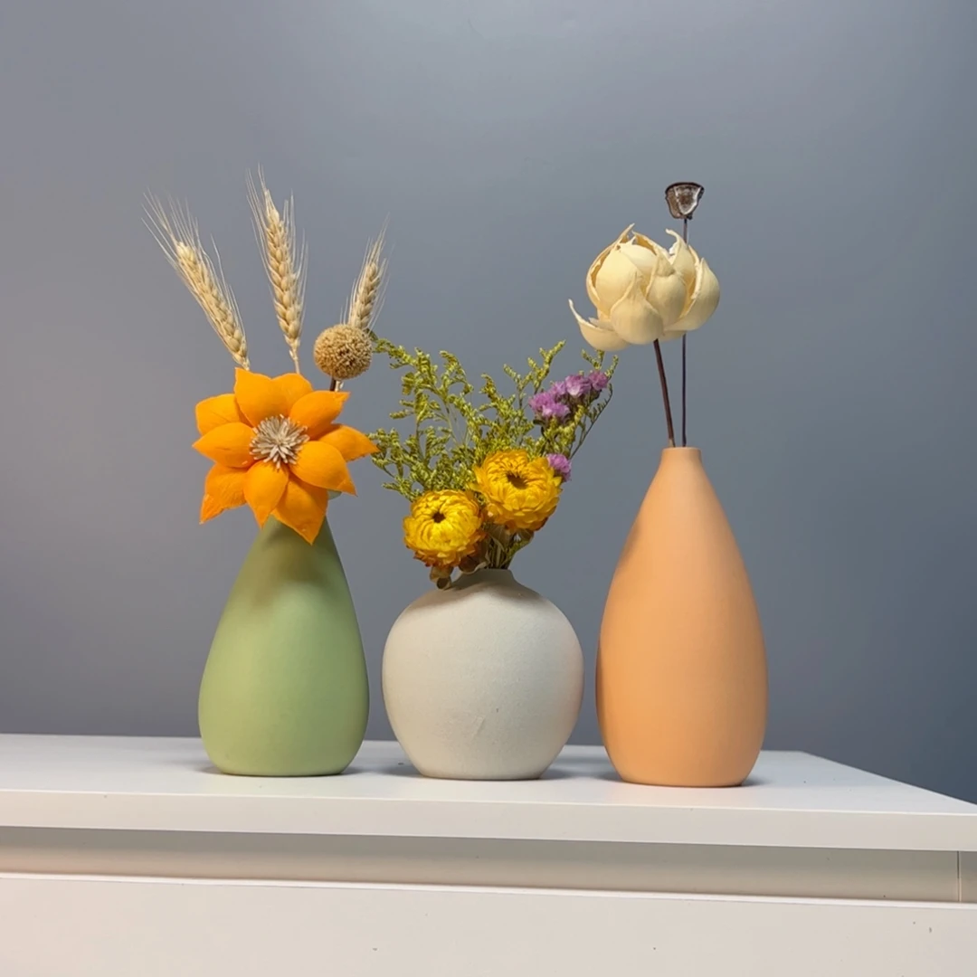 陶瓷花瓶景德镇手作陶瓷花瓶摆件无孔