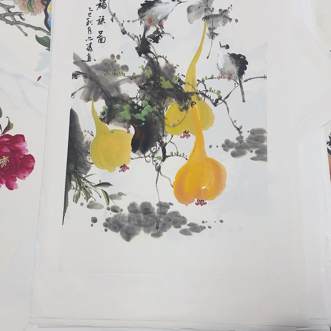 国画纯手绘山水花鸟