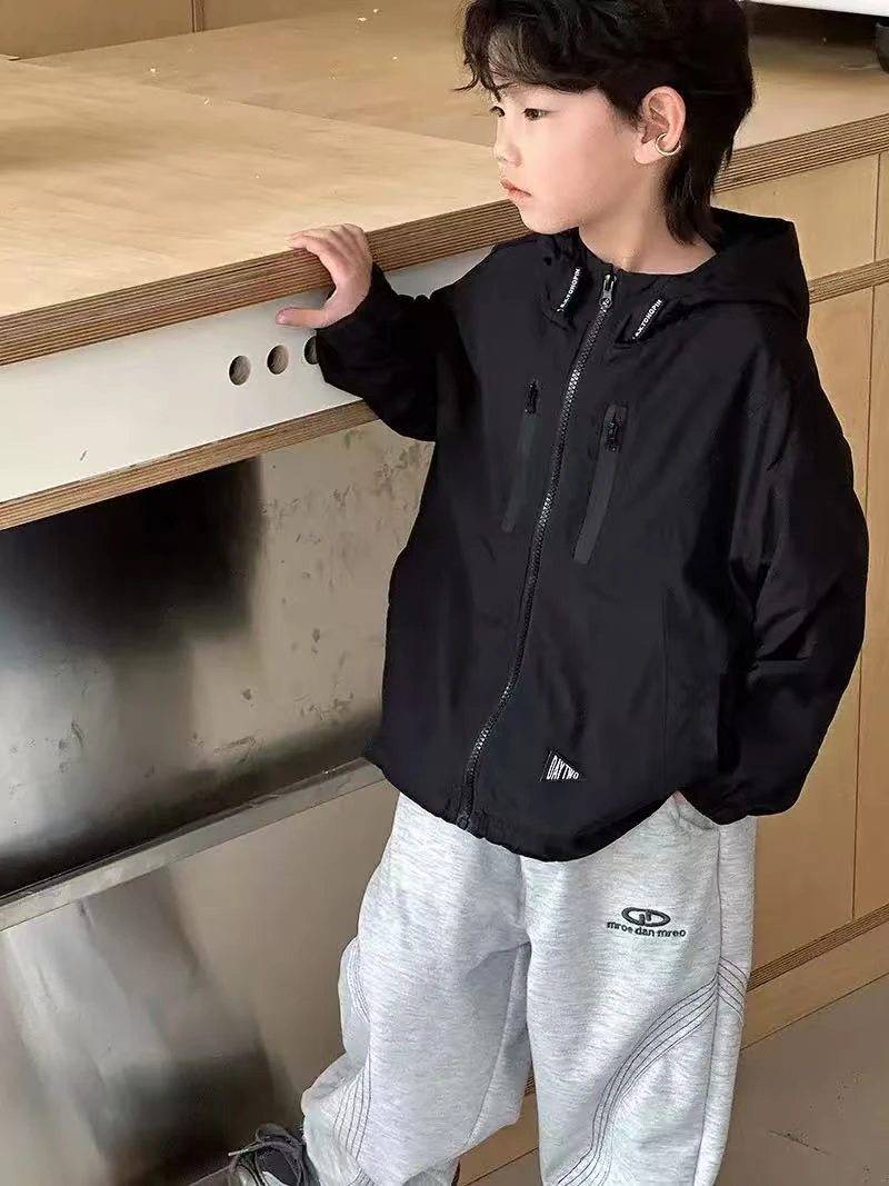 男童外套春秋款儿童三防冲锋衣韩版百搭女童春装防风衣H719