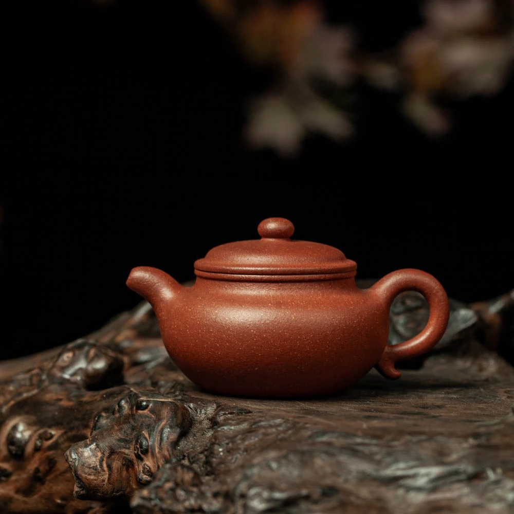 【原矿纯红降坡泥】0添加手工制紫砂大亨仿古壶【200cc】