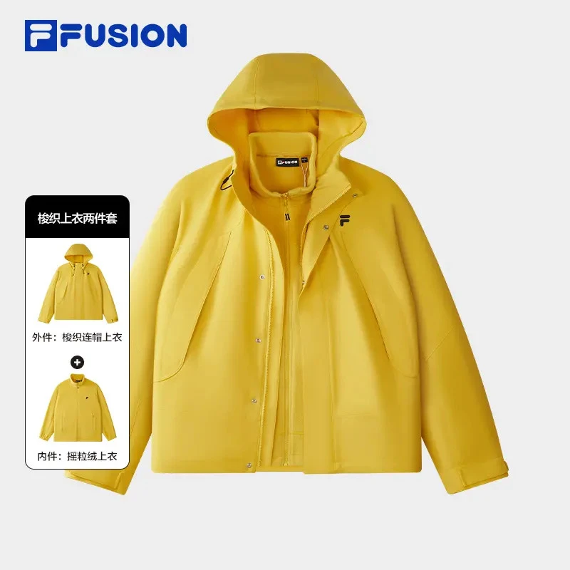 FILA FUSION斐乐【摇粒绒两件套】男女可拆卸秋冬外套T11U543702F
