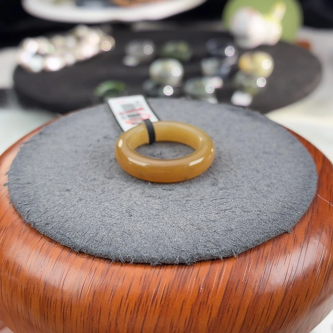 和田玉未镶嵌戒指b125糖圆条17.5不退换