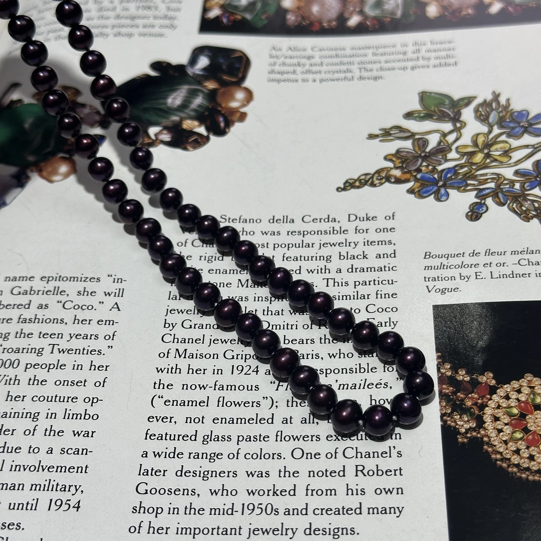 项链 日本葡萄紫珠珠项链 约7mm ZB251216