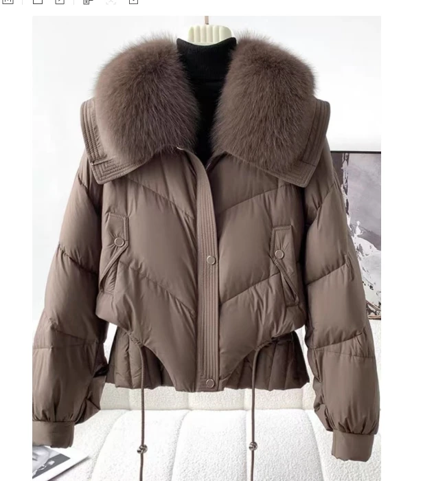 2024冬新款宽松韩系大毛领保暖羽绒服10323-空空