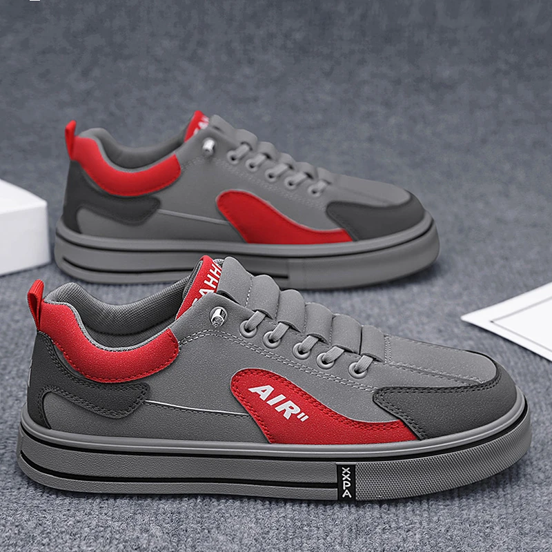 【设计师款】男鞋2025秋上新百搭皮面增高潮鞋防滑耐磨休闲软底板鞋