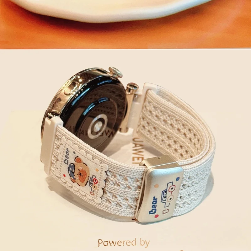 适用华为手表gt5弹力编织表带女watch5/4/gt5pro镂空针织gt4/gt32