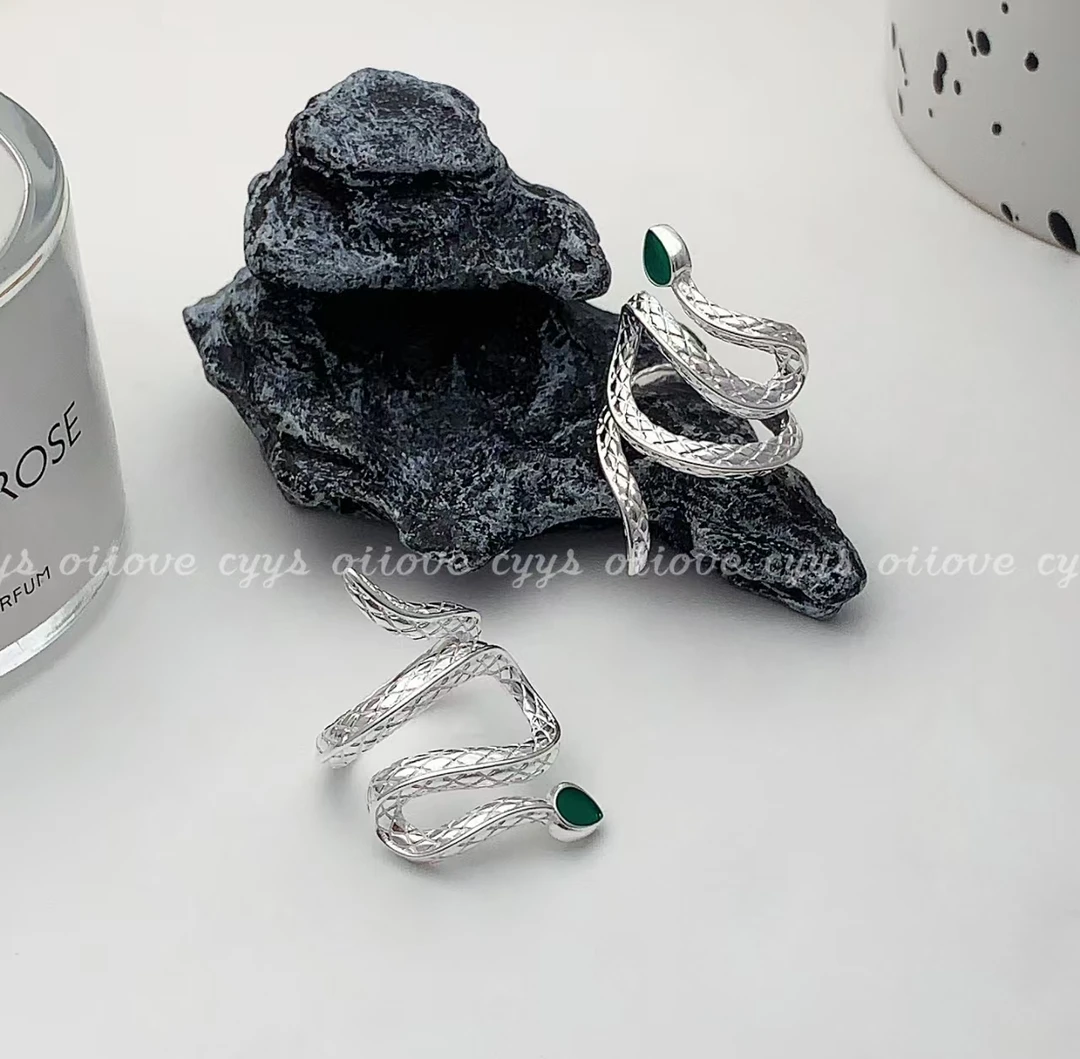 925银戒指 (老银工厂4号店) 81精品时尚潮流蛇戒指(多样性发一