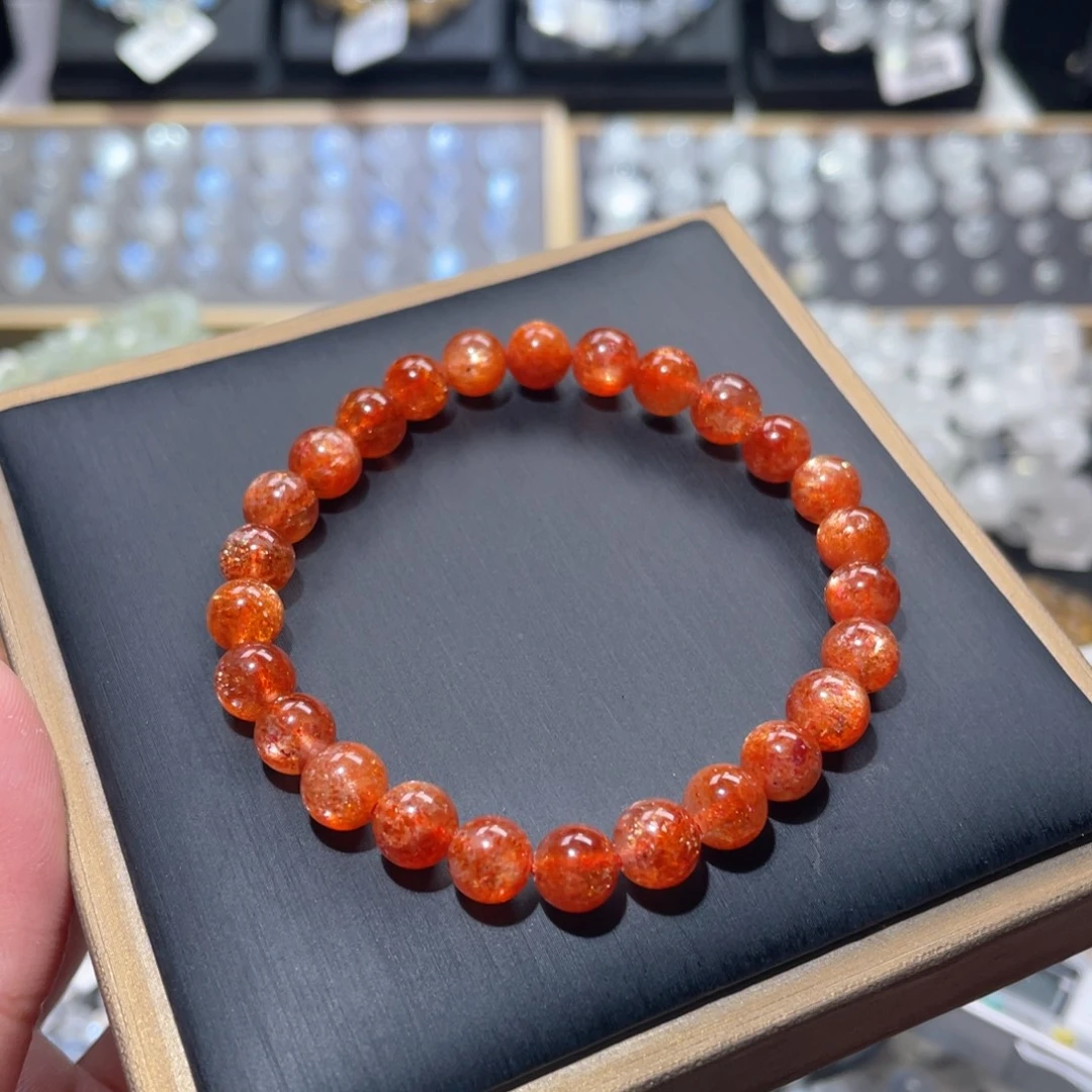 未镶嵌手链长石金太阳手链7mm