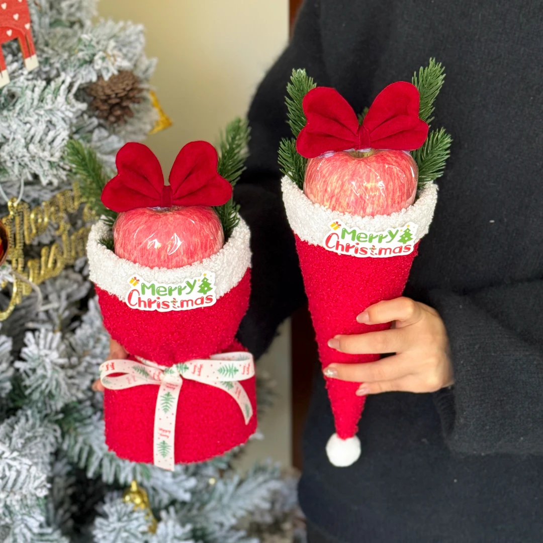 创意手工毛绒小香风冰淇凌甜筒花束平安夜送女朋友闺蜜圣诞节礼物