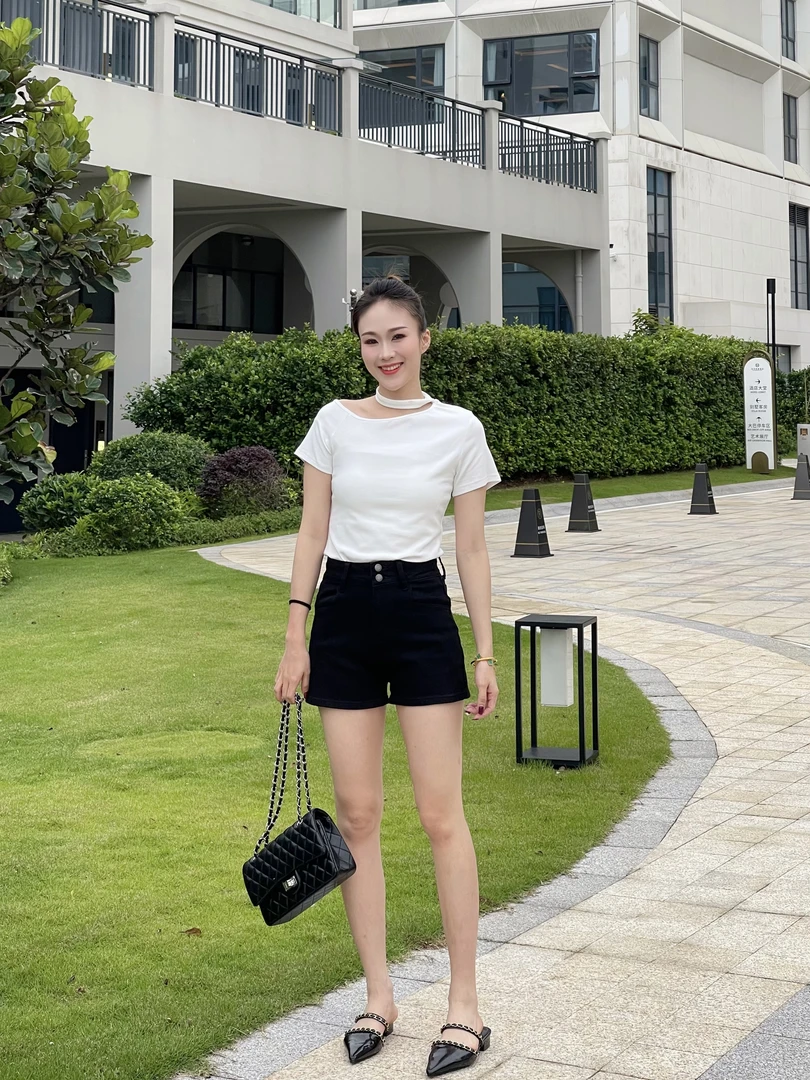 【哲妈女装】韩系百搭牛仔短裤1628