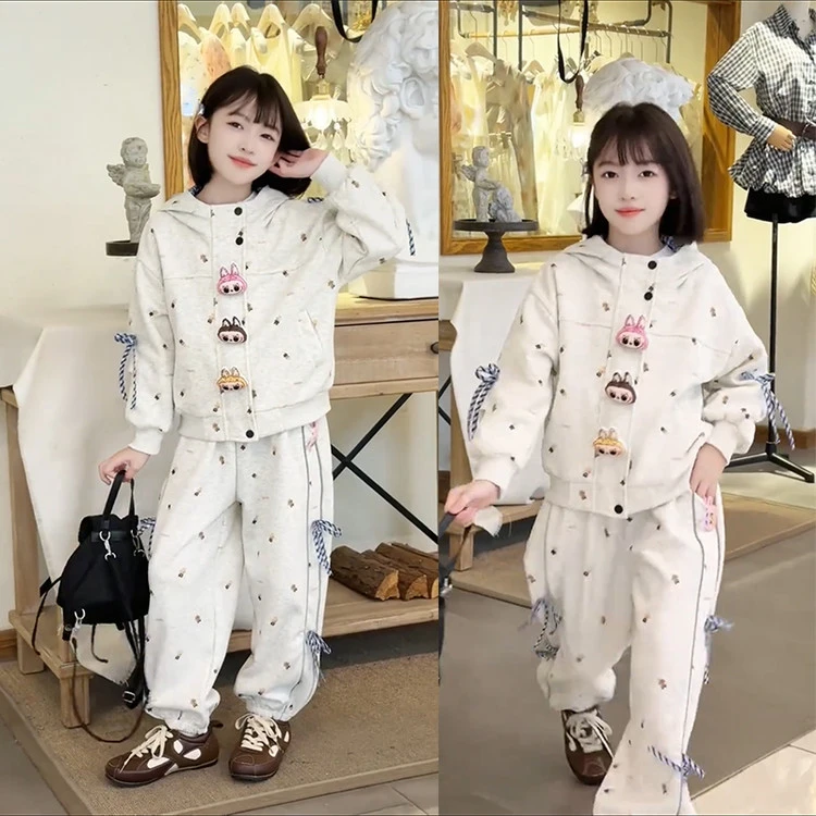 女童秋季套装2025新款儿童时髦可爱拉布布秋装时尚两件套女孩春秋