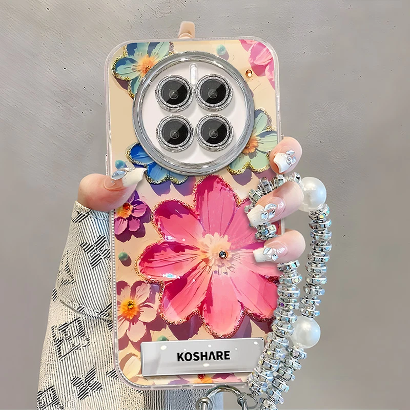 适用于【华为】Mate50/E新款油画花朵网红时尚创意女款防摔手机壳