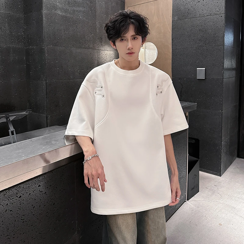 美式复古潮流痞帅t恤短袖男款夏季小蛇小众欧美高街宽松休闲半袖