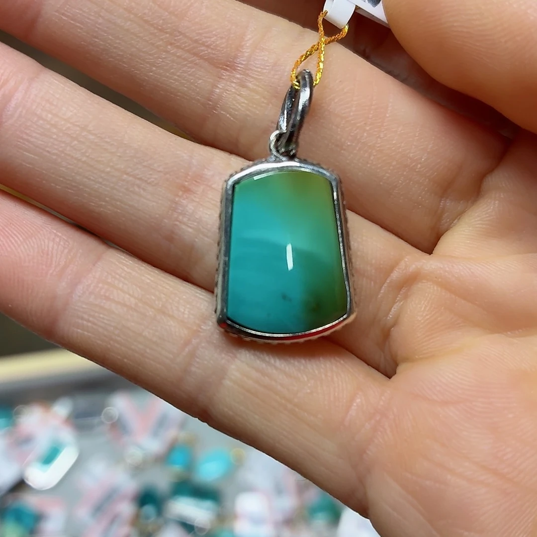 银S925镶嵌绿松石珠宝奇石