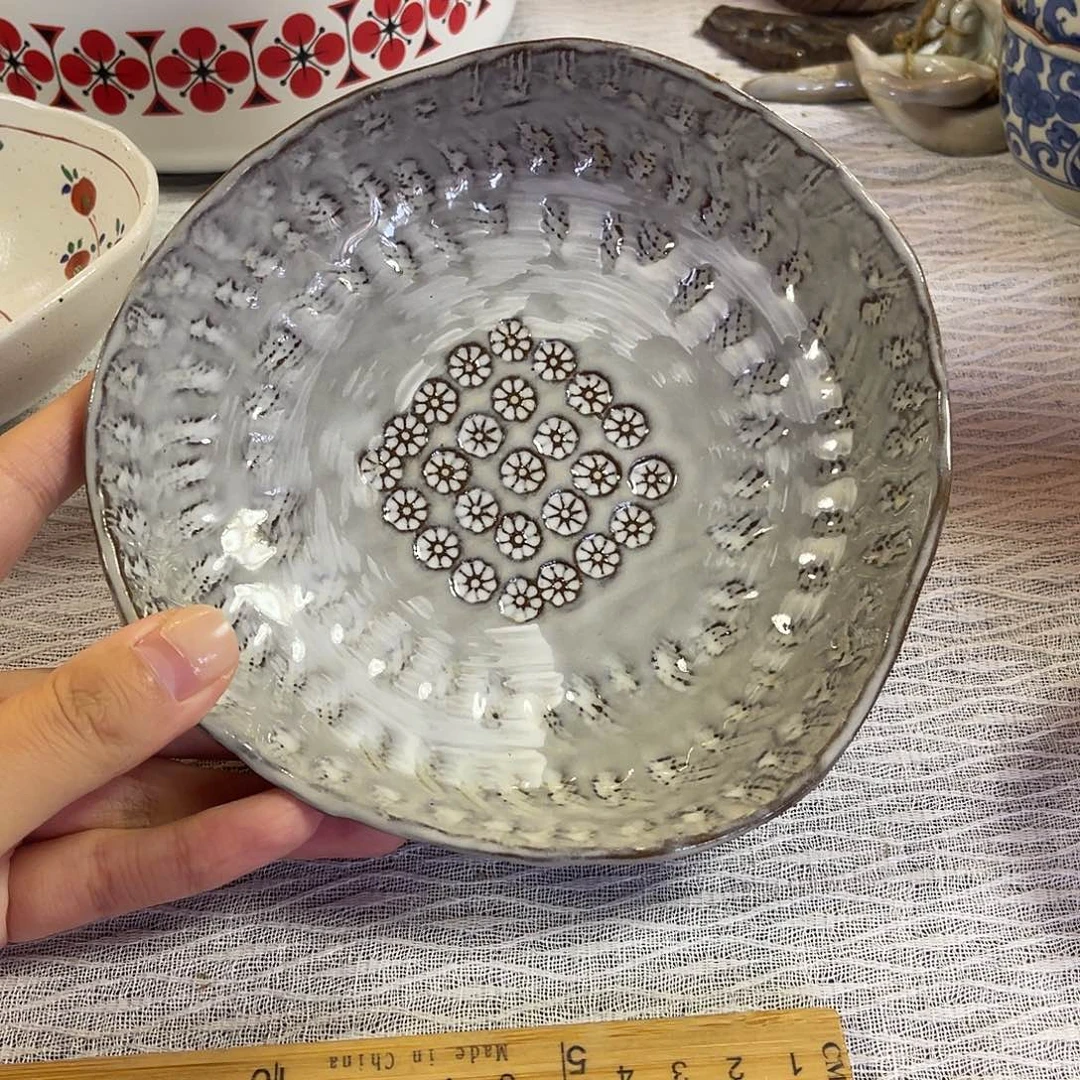 瓷片花三岛菜盘子小号盘15
