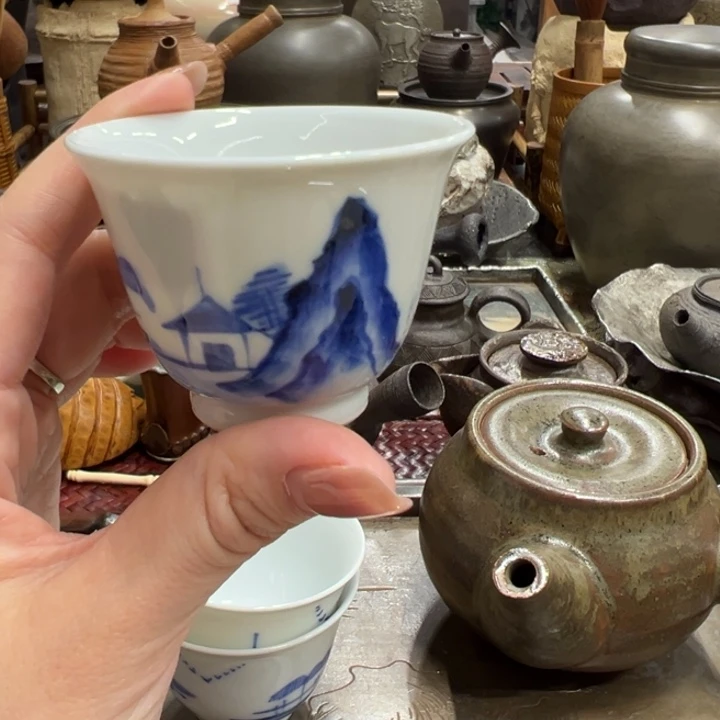 青花杯子茶器茶器